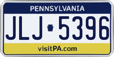 PA license plate JLJ5396