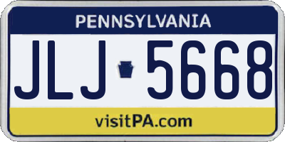 PA license plate JLJ5668