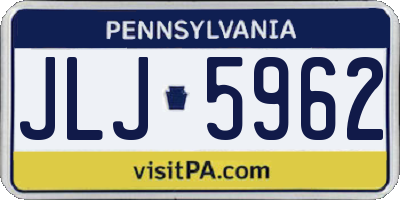 PA license plate JLJ5962