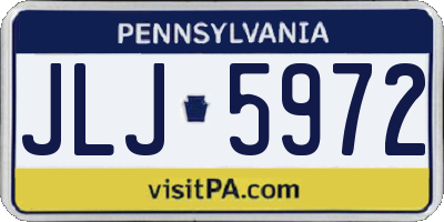 PA license plate JLJ5972