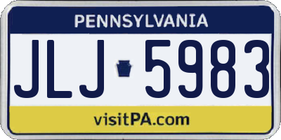 PA license plate JLJ5983