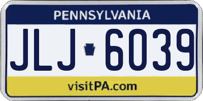 PA license plate JLJ6039