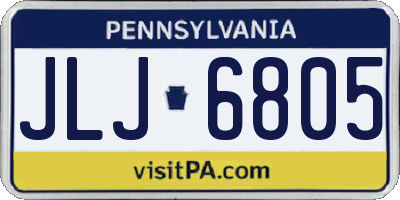 PA license plate JLJ6805