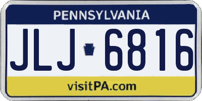 PA license plate JLJ6816