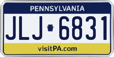 PA license plate JLJ6831