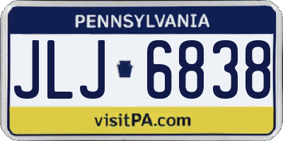 PA license plate JLJ6838
