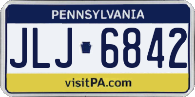PA license plate JLJ6842