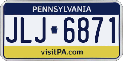 PA license plate JLJ6871