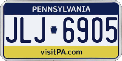 PA license plate JLJ6905