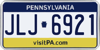 PA license plate JLJ6921