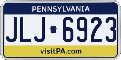 PA license plate JLJ6923