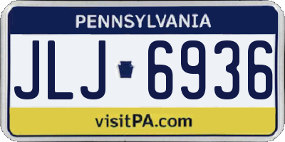 PA license plate JLJ6936