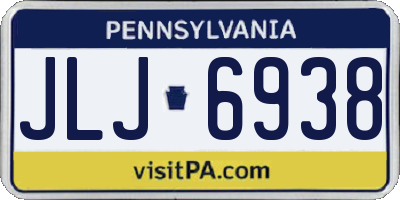 PA license plate JLJ6938