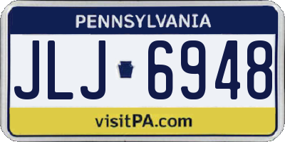 PA license plate JLJ6948