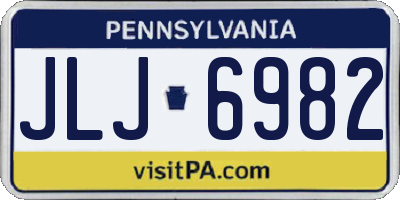 PA license plate JLJ6982