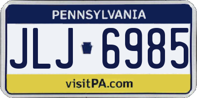 PA license plate JLJ6985
