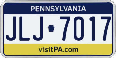 PA license plate JLJ7017