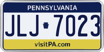 PA license plate JLJ7023