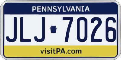 PA license plate JLJ7026