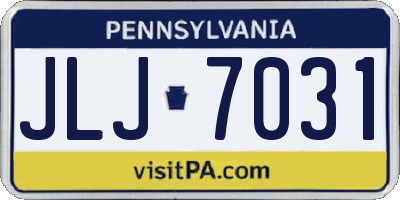 PA license plate JLJ7031