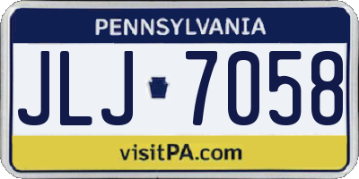 PA license plate JLJ7058