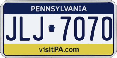 PA license plate JLJ7070