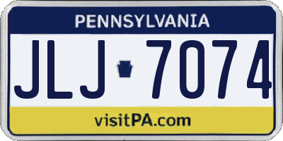 PA license plate JLJ7074