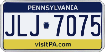 PA license plate JLJ7075