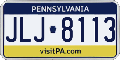 PA license plate JLJ8113