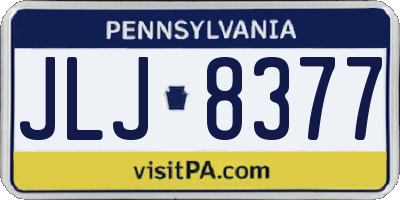 PA license plate JLJ8377