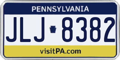 PA license plate JLJ8382