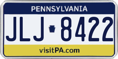 PA license plate JLJ8422