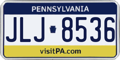 PA license plate JLJ8536