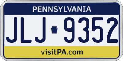 PA license plate JLJ9352