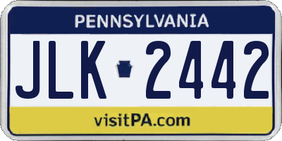 PA license plate JLK2442