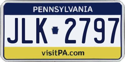 PA license plate JLK2797