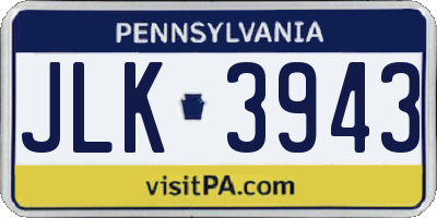 PA license plate JLK3943