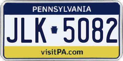 PA license plate JLK5082