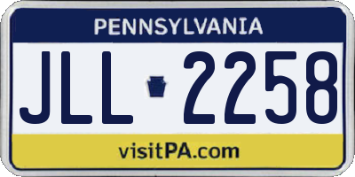 PA license plate JLL2258