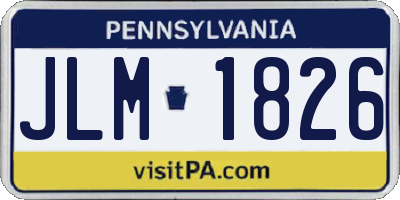 PA license plate JLM1826