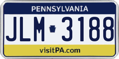 PA license plate JLM3188