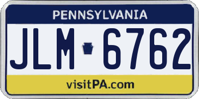 PA license plate JLM6762