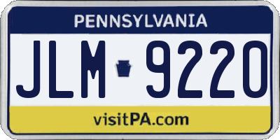 PA license plate JLM9220