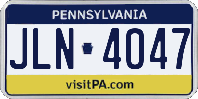 PA license plate JLN4047