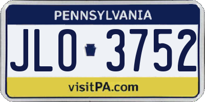 PA license plate JLO3752