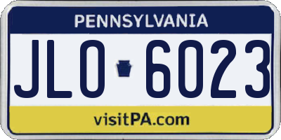 PA license plate JLO6023