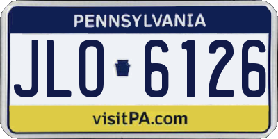 PA license plate JLO6126