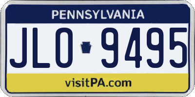 PA license plate JLO9495