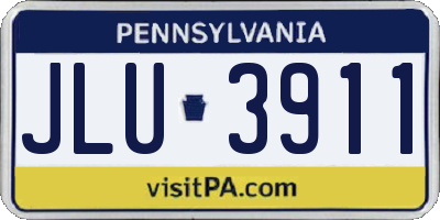 PA license plate JLU3911