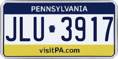 PA license plate JLU3917